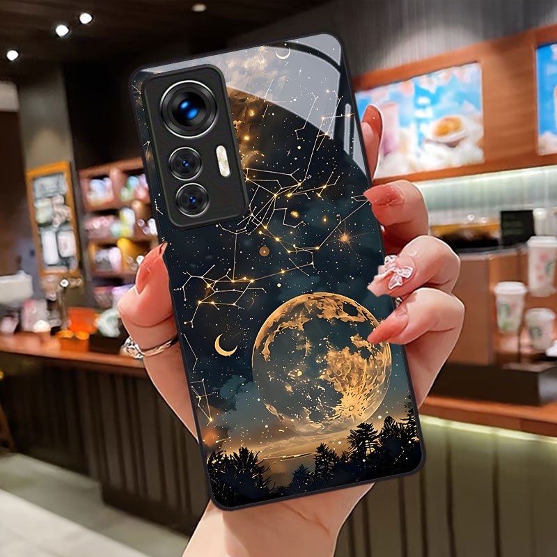 Receipt Printer Thermal - Dark blue moon constellation pattern glass
