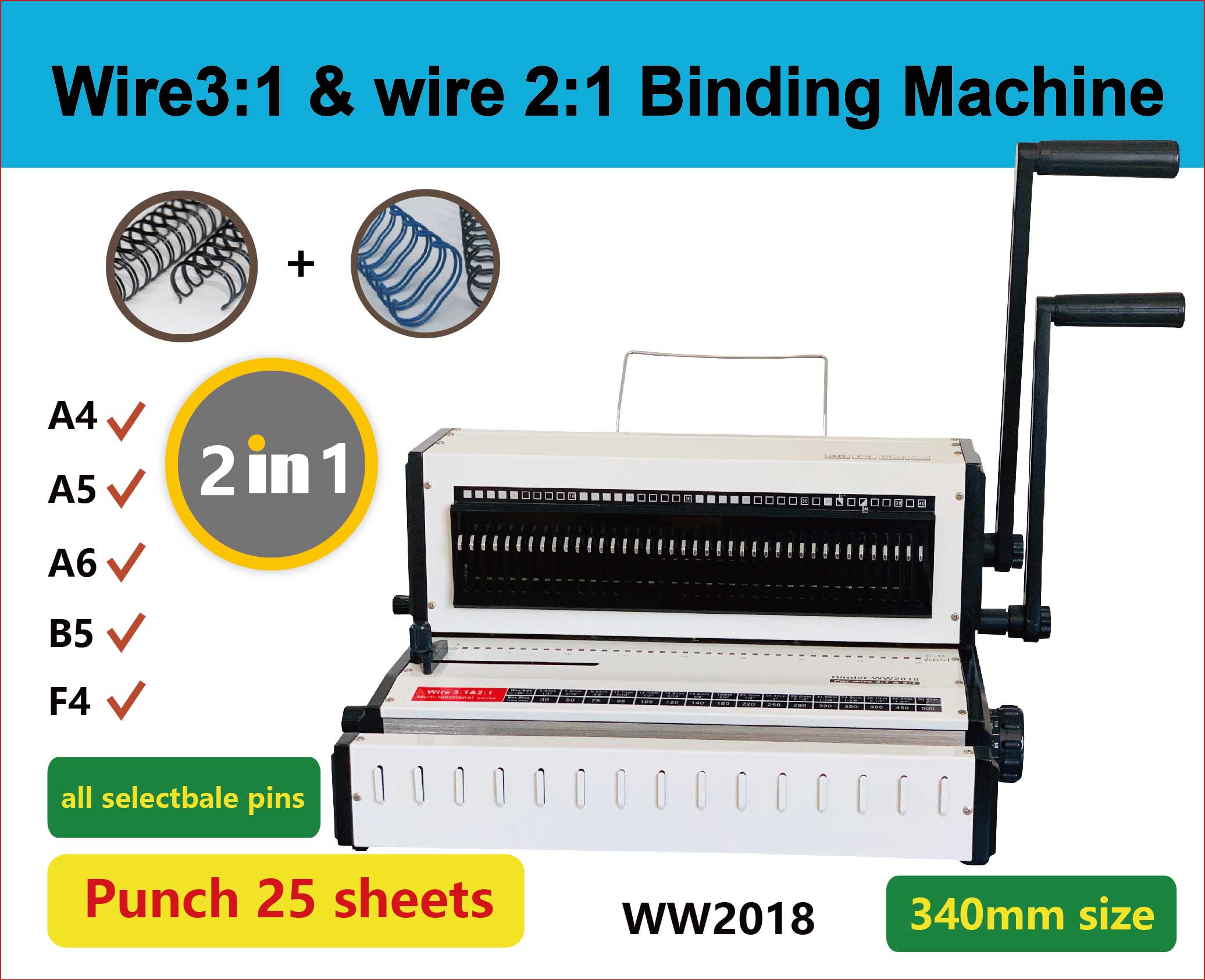 WW2018 Desktop Multifunctional - Binding Machine Comb ulasan dan harga